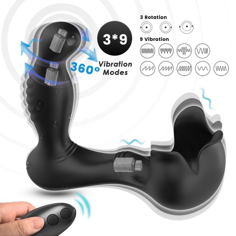 ARMONY - ANAL SURROUND VIBRATOR &amp; TESTICULOS STIMULATOR REMOTE CONTROL BLACK