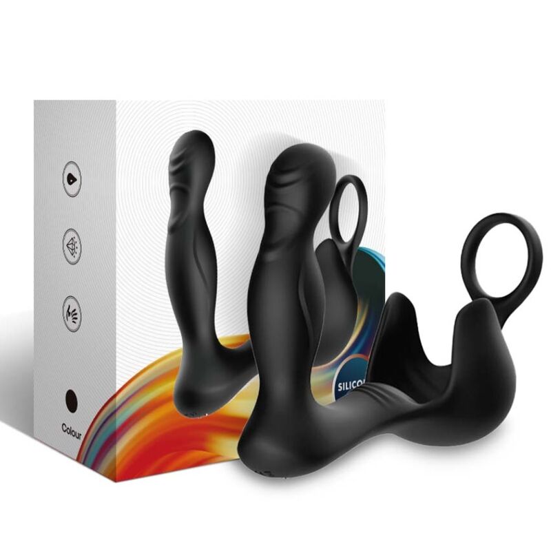 ARMONY - SURROUND ANAL VIBRATOR &amp; TESTICULOS STIMULATOR &amp; REMOTE CONTROL RING BLACK