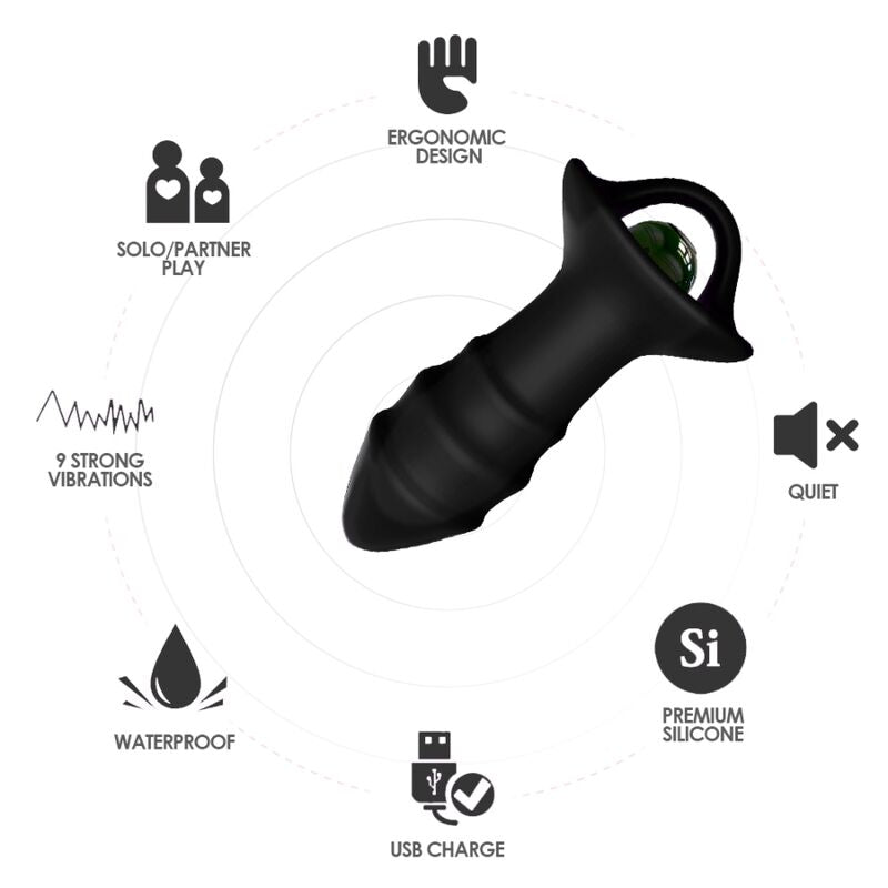 ARMONY - KYLIN FINGER VIBRATOR AND ANAL PLUG REMOTE CONTROL BLACK