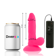 DIVERSIA - PINK FLEXIBLE VIBRANT DILDO 17 CM -O- 3.3 CM