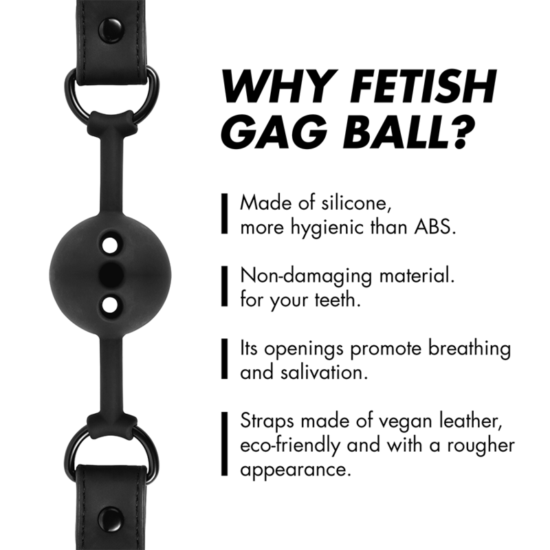 FETISH SUBMISSIVE BONDAGE - BÂILLON À BOULE EN SILICONE RESPIRANT