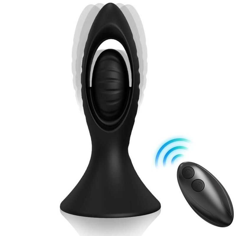 ARMONY - VIBRADOR ANAL Y PLUG DE SILICONA NEGRO