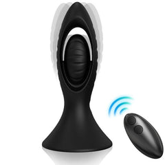 ARMONY - VIBRADOR ANAL Y PLUG DE SILICONA NEGRO