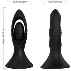 ARMONY - VIBRADOR ANAL Y PLUG DE SILICONA NEGRO