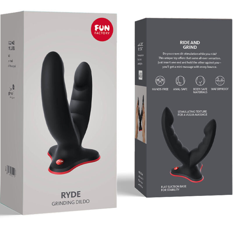 FUN FACTORY - RYDE DOBLE DILDO Y MASAJE VERDE