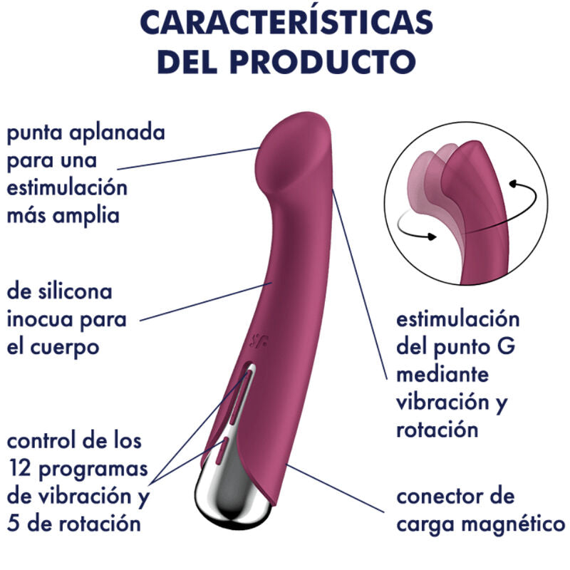 SATISFYER - VIBRADOR SPINNING G-SPORT 1 ROJO ROTATOR