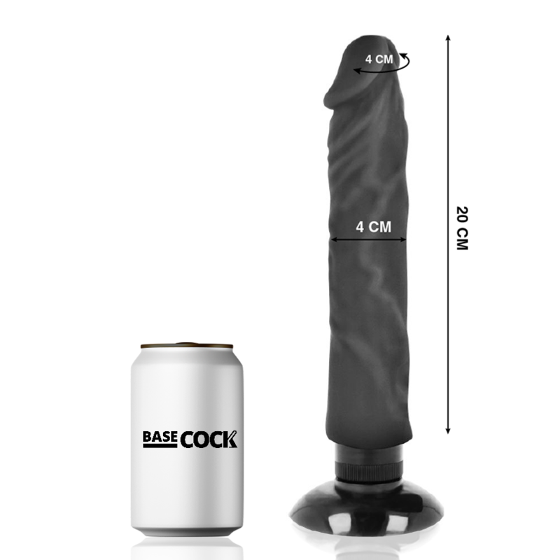 BASECOCK - VIBRADOR REALISTA 2-1 NATURAL 20 CM -O- 4 CM