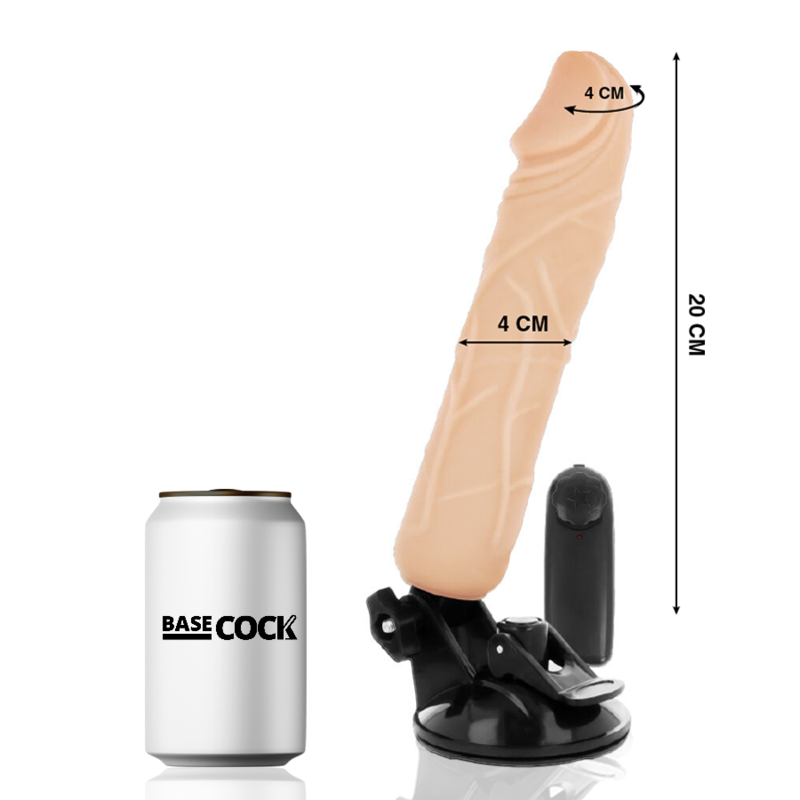 BASECOCK - VIBRADOR REALISTA NATURAL CON CONTROL REMOTO 20 CM -O- 4 CM