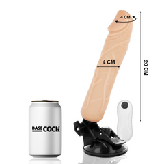 BASECOCK - VIBRADOR REALISTA CON CONTROL REMOTO NATURAL 20 CM -O- 4 CM