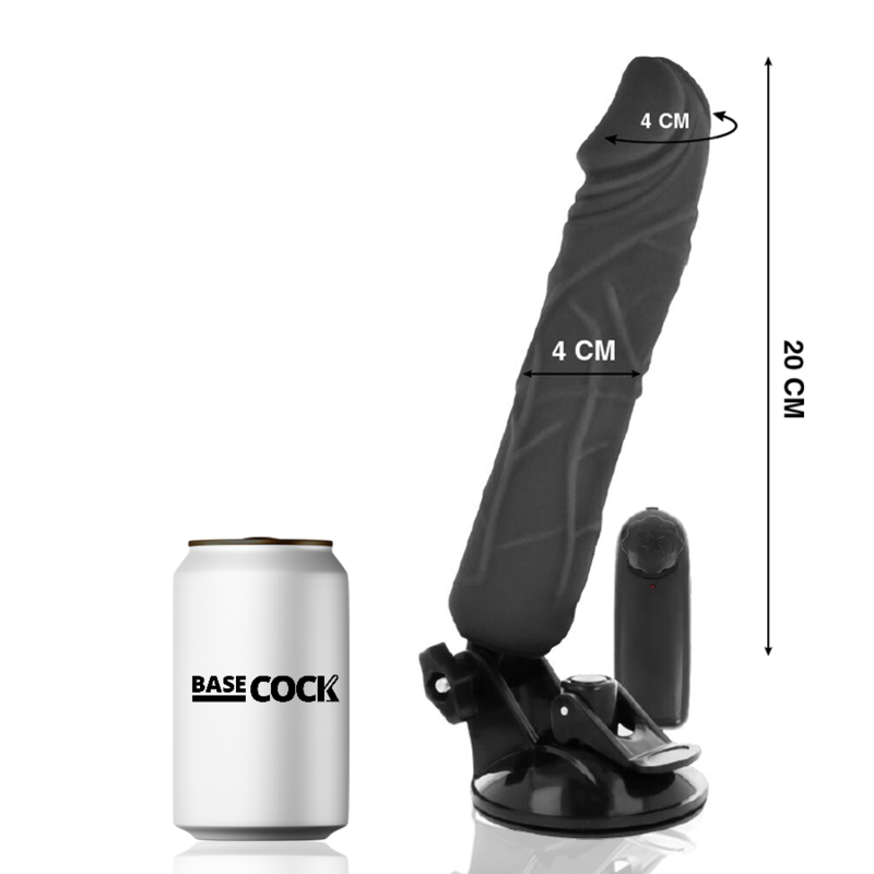 BASECOCK - VIBRADOR REALISTA NATURAL CON CONTROL REMOTO 20 CM -O- 4 CM