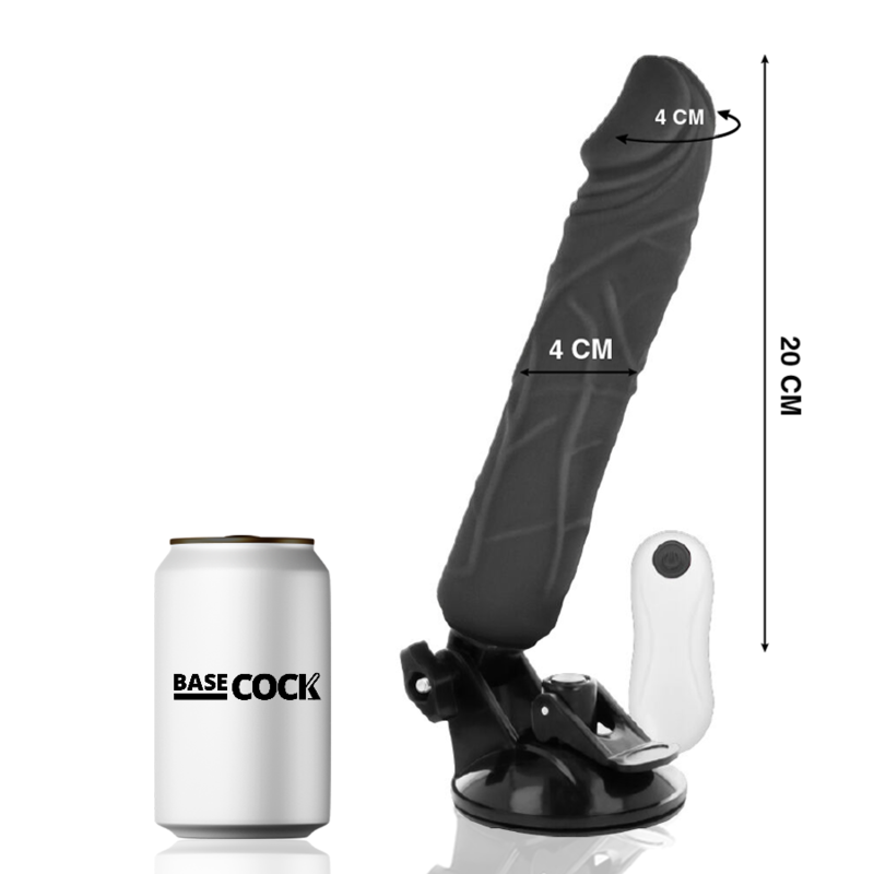 BASECOCK - VIBRADOR REALISTA CON CONTROL REMOTO NATURAL 20 CM -O- 4 CM