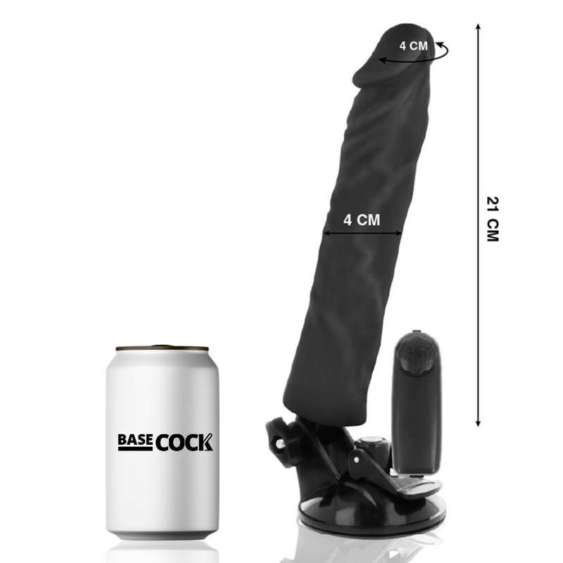 BASECOCK - VIBRADOR REALISTA CON CONTROL REMOTO NATURAL 21 CM -O- 4 CM