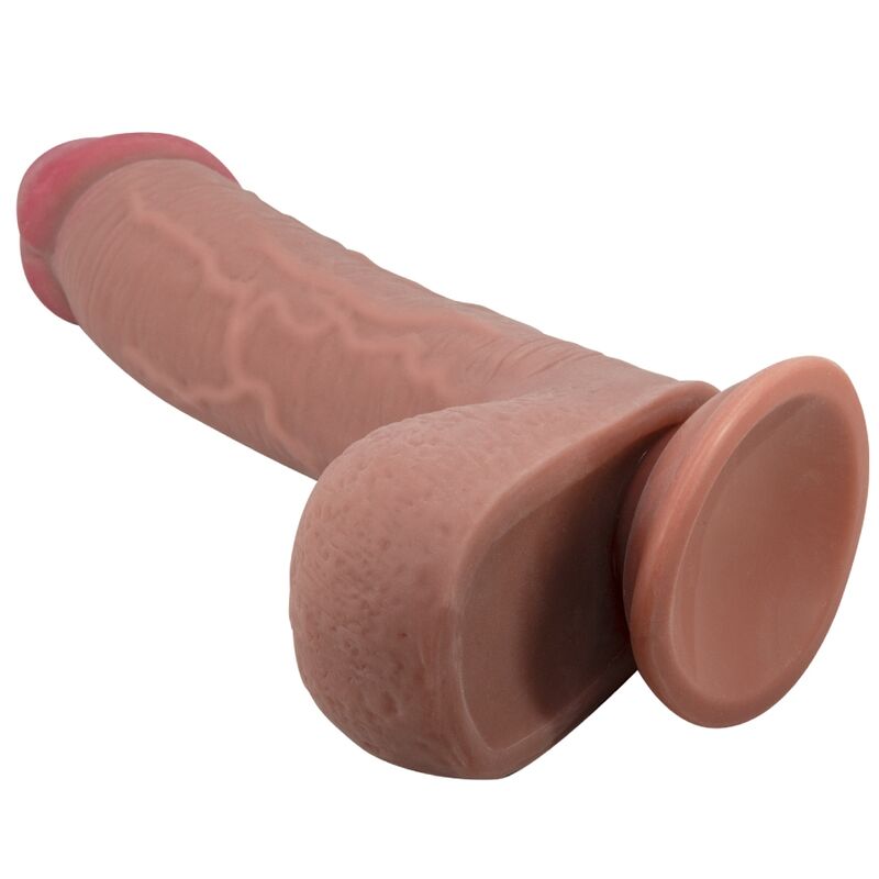 PRETTY LOVE - SLIDING SKIN SERIES REALISTIC DILDO WITH SUCTION CUP SLIDING SKIN BROWN 23.4 CM