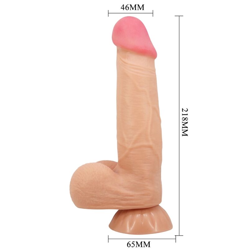 PRETTY LOVE - SLIDING SKIN SERIES REALISTIC DILDO WITH SUCTION CUP SLIDING SKIN REMOTE CONTROL FLESH 21.8 CM