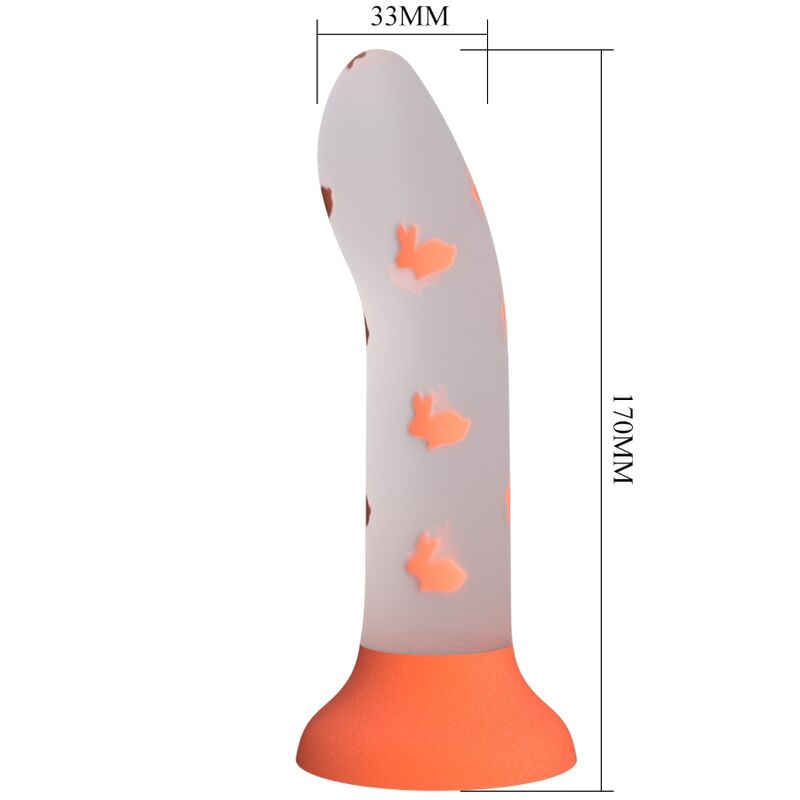 PRETTY LOVE - NIGHTFALL MAGIC DILDO WITHOUT VIBRATION ORANGE LUMINOUS