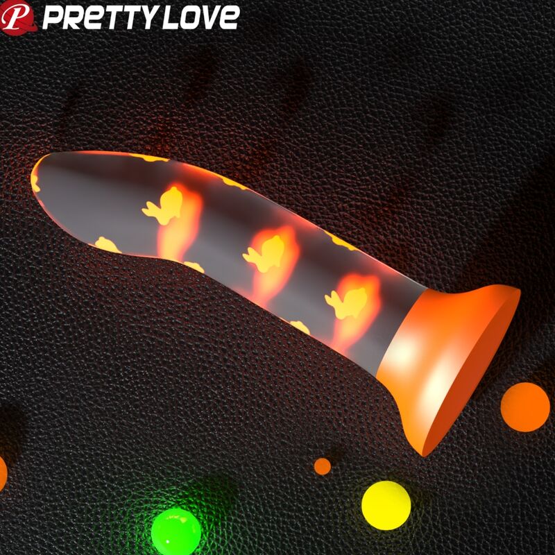 PRETTY LOVE - NIGHTFALL MAGIC DILDO WITHOUT VIBRATION ORANGE LUMINOUS