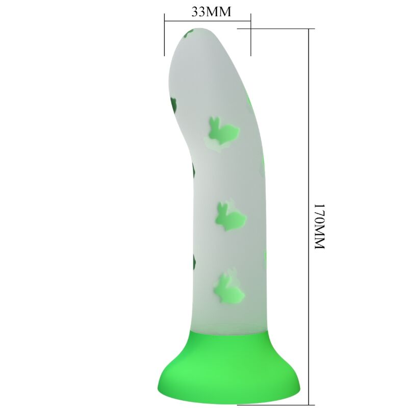 PRETTY LOVE - NIGHTFALL MAGIC DILDO WITHOUT VIBRATION LUMINOUS GREEN