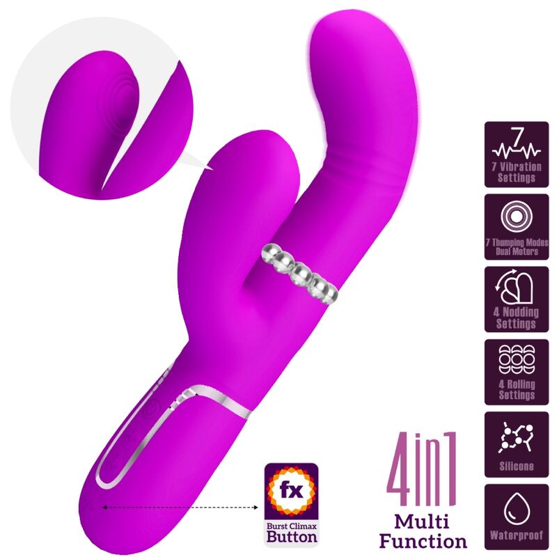 PRETTY LOVE - VIBRATEUR MULTIFONCTION G-SPOT FUCHSIA