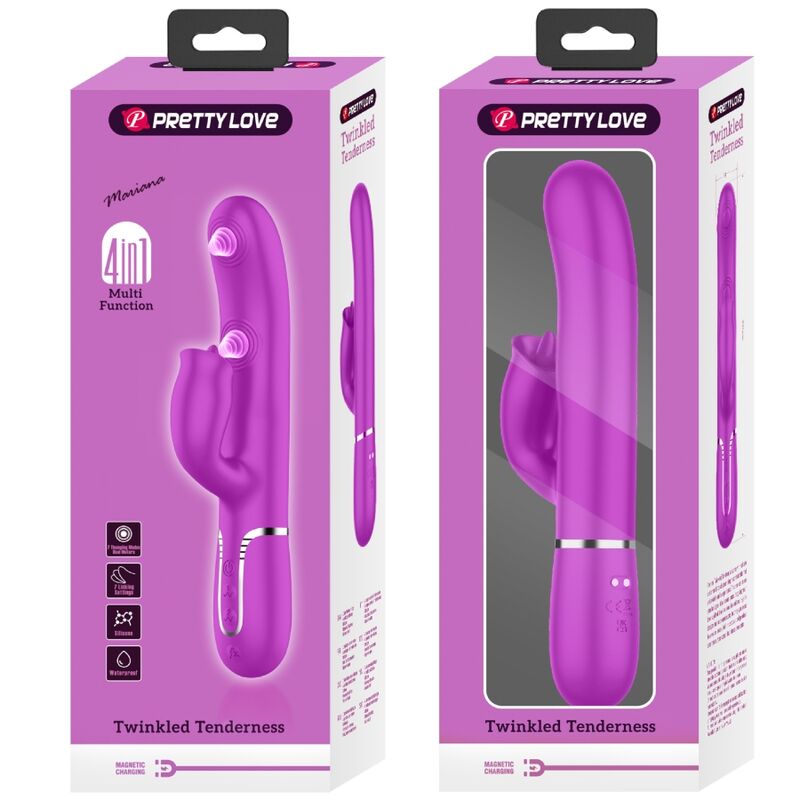 PRETTY LOVE - VIBRADOR CONEJO LAMIENDO FUCSIA