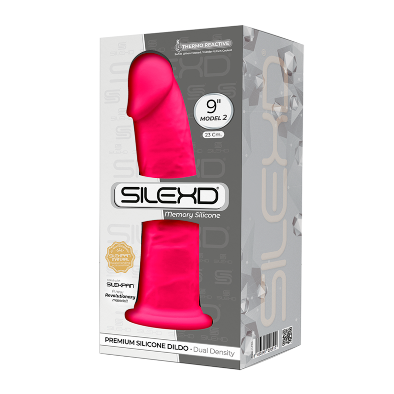 SILEXD - MODELO 2 PENE REALISTA PREMIUM SILEXPAN SILICONA FUCSIA 23 CM