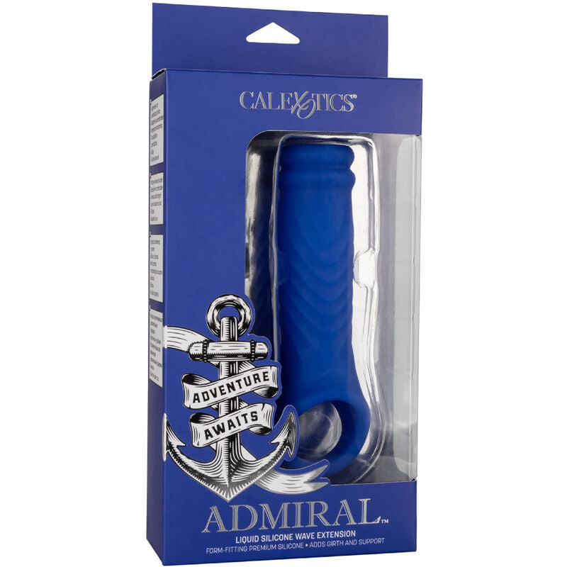 CALEXOTICS - ADMIRAL COUVERCLE DE PÉNIS WAVE SILICONE LIQUIDE BLEU