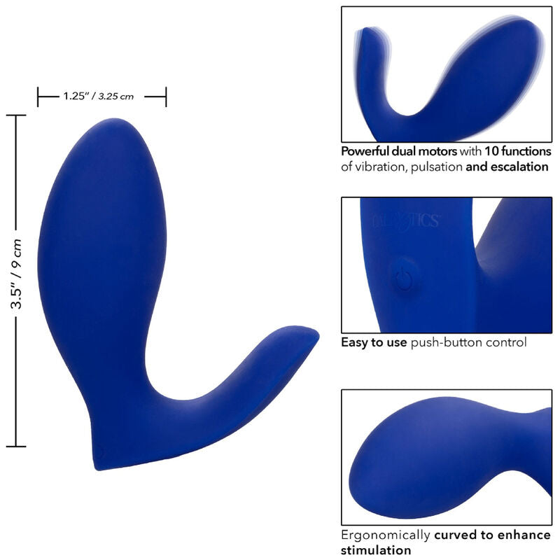 CALEXOTICS - ESTIMULADOR DE PRÓSTATA Y VIBRADOR ADMIRAL RIMMING AZUL