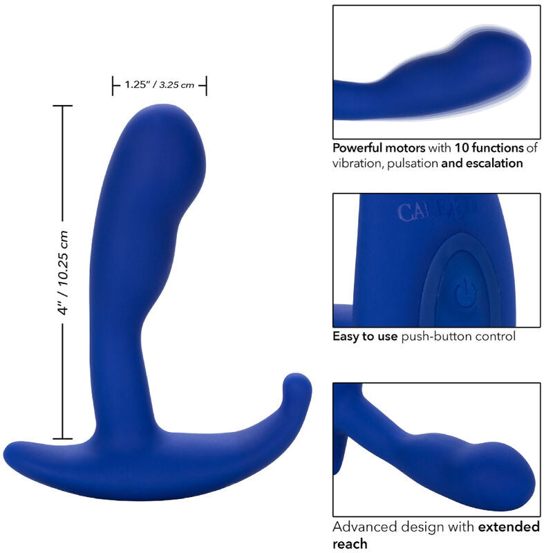 CALEXOTICS - ESTIMULADOR ANAL Y VIBRADOR ADMIRAL CURVED AZUL