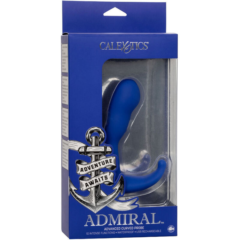 CALEXOTICS - ESTIMULADOR ANAL Y VIBRADOR ADMIRAL CURVED AZUL