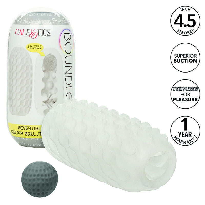 CALEXOTICS - REVERSIBLE BOUNDLESS SQUISHY BALL STROKE YELLOW