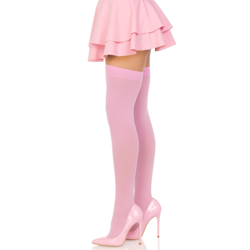 LEG AVENUE - PINK NYLON THIGH HIGHS