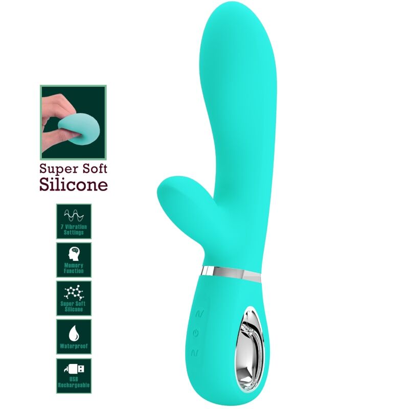 PRETTY LOVE - VIBRADOR MULTIFUNCIÓN PUNTO G THOMAS AQUA GREEN