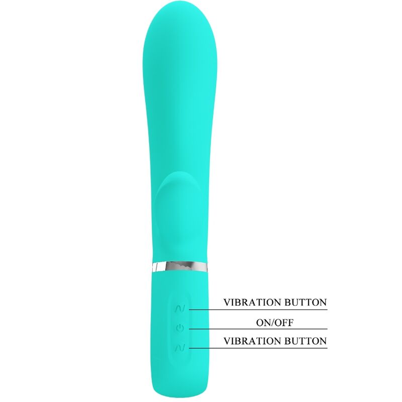 PRETTY LOVE - VIBRADOR MULTIFUNCIÓN PUNTO G THOMAS AQUA GREEN