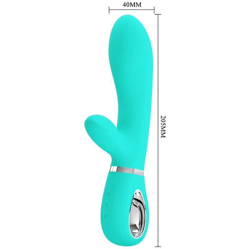 PRETTY LOVE - VIBRATEUR MULTIFONCTION G-SPOT THOMAS VERT AQUA