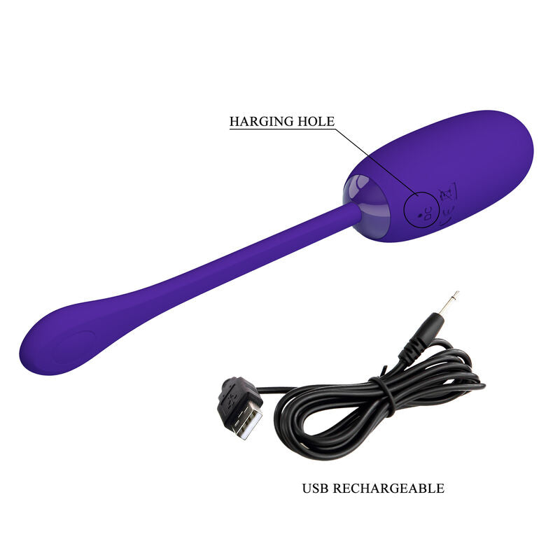 PRETTY LOVE - JULIUS VIBRATING EGG WATERPROOF-RECHARGEABLE PURPLE