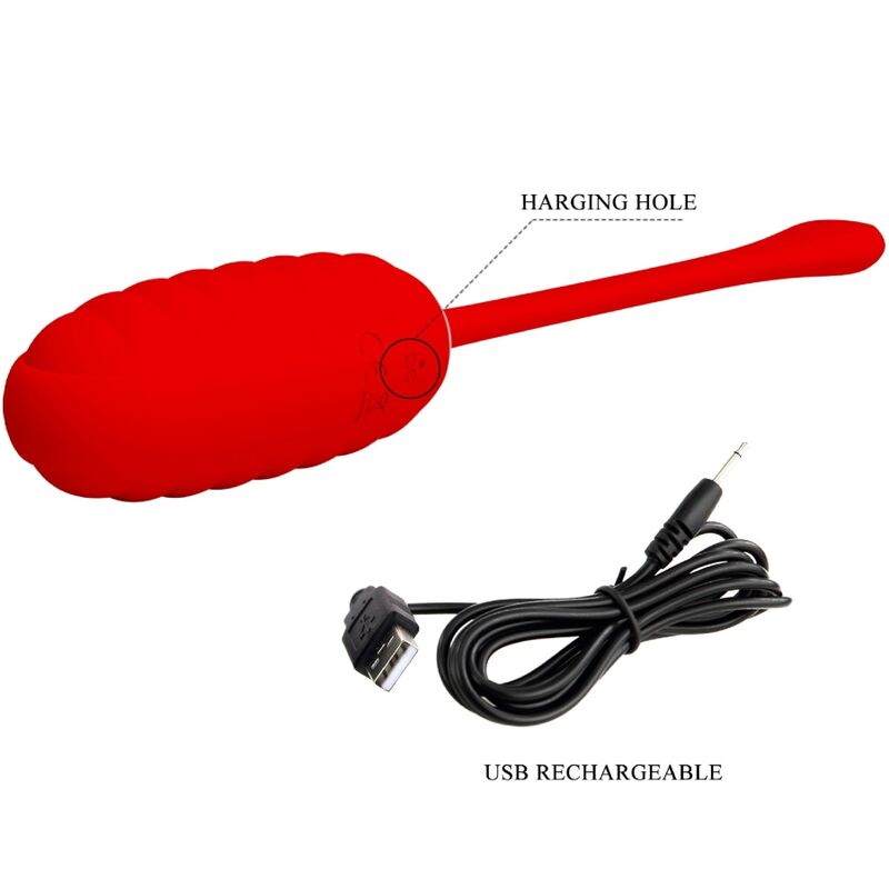 PRETTY LOVE - RECHARGEABLE VIBRATING EGG KIRK RED