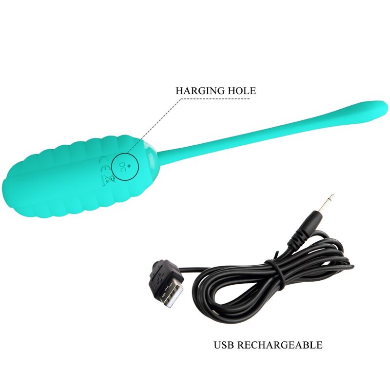 PRETTY LOVE - RECHARGEABLE VIBRATING EGG KIRK AQUA GREEN