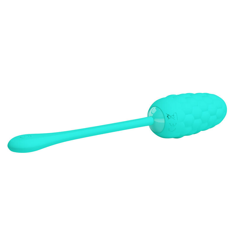 PRETTY LOVE - RECHARGEABLE MARINE TEXTURE VIBRATING EGG AQUA GREEN