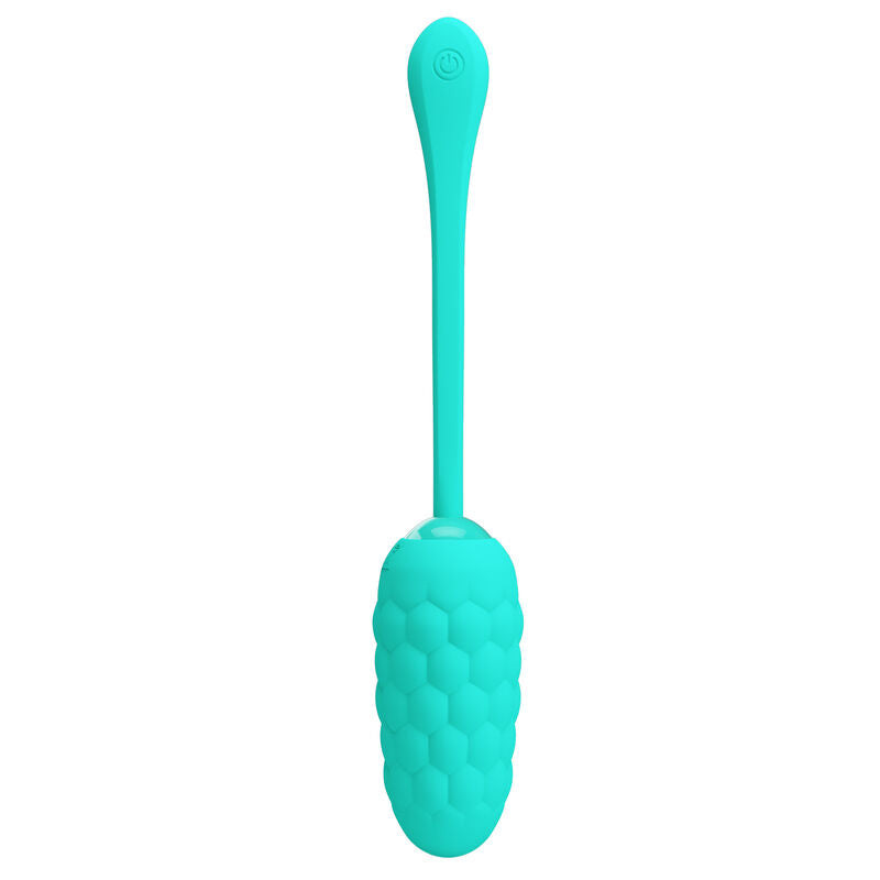 PRETTY LOVE - RECHARGEABLE MARINE TEXTURE VIBRATING EGG AQUA GREEN