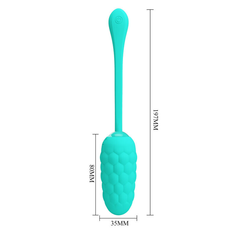 PRETTY LOVE - RECHARGEABLE MARINE TEXTURE VIBRATING EGG AQUA GREEN