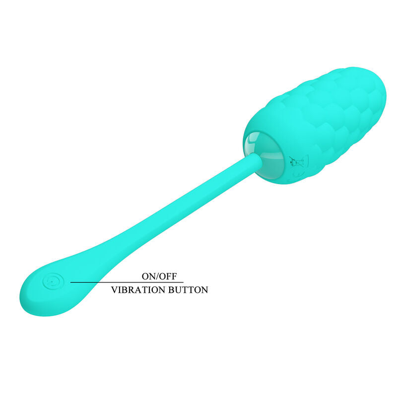 PRETTY LOVE - RECHARGEABLE MARINE TEXTURE VIBRATING EGG AQUA GREEN