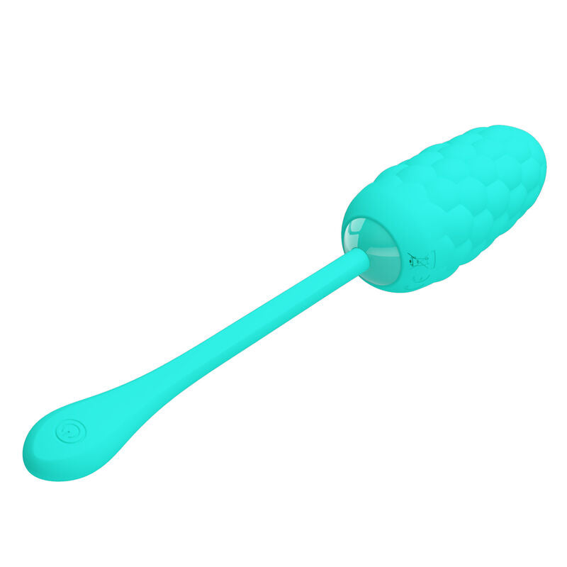 PRETTY LOVE - RECHARGEABLE MARINE TEXTURE VIBRATING EGG AQUA GREEN