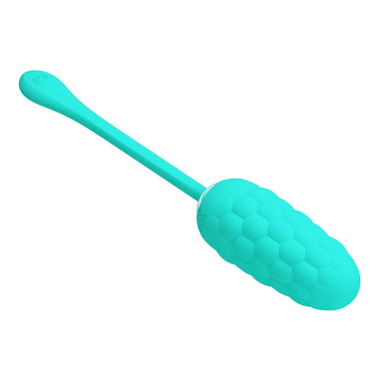 PRETTY LOVE - RECHARGEABLE MARINE TEXTURE VIBRATING EGG AQUA GREEN