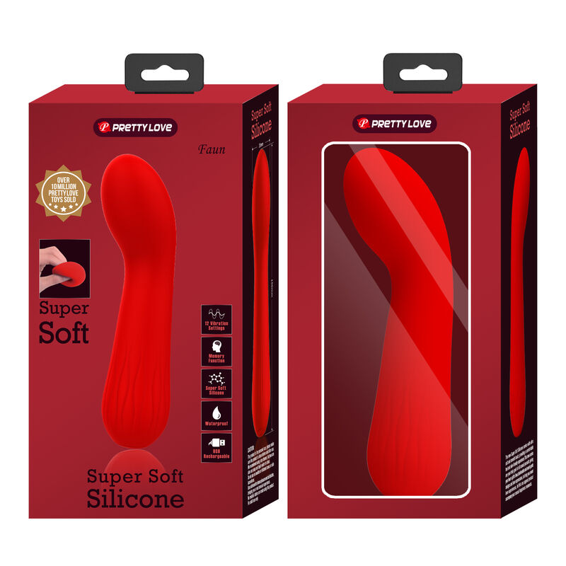 PRETTY LOVE - VIBRATEUR RECHARGEABLE FAUN ROUGE