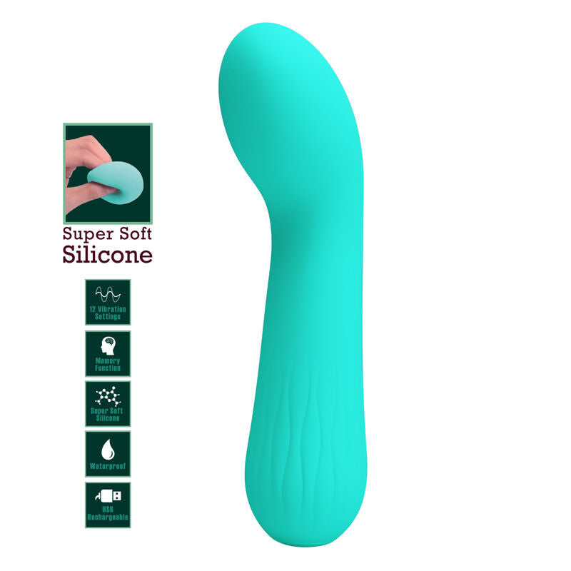 PRETTY LOVE - RECHARGEABLE VIBRATOR FAUN AQUA GREEN
