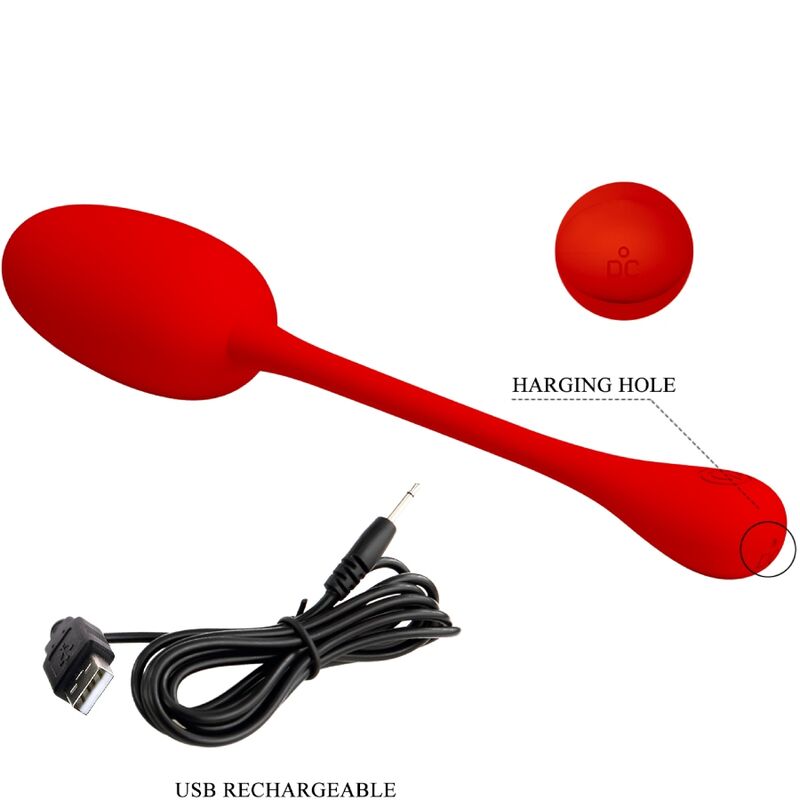 PRETTY LOVE - RECHARGEABLE VIBRATING EGG KNUCKER RED