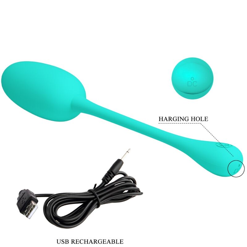 PRETTY LOVE - RECHARGEABLE VIBRATING EGG KNUCKER WATER GREEN