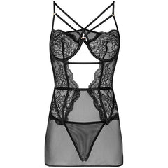 MODA LIVCO CORSETTI - CAMISA + BRAGA BARIRIN LC 90633 NEGRO