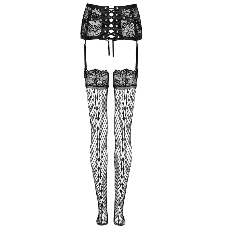 LIVCO CORSETTI FASHION - GARTER BELT + BLACK STOCKINGS