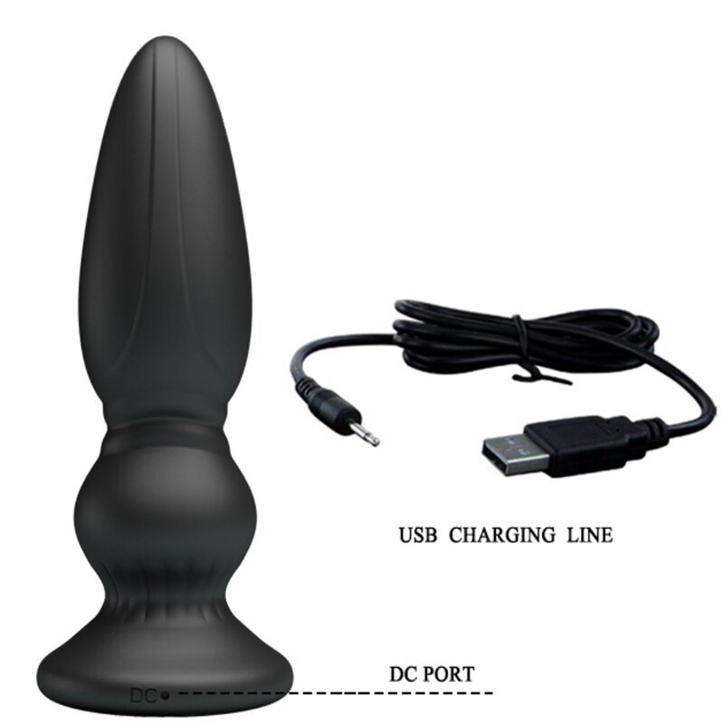 MR PLAY - POTENTE VIBRADOR CON CONTROL REMOTO PLUG ANAL NEGRO