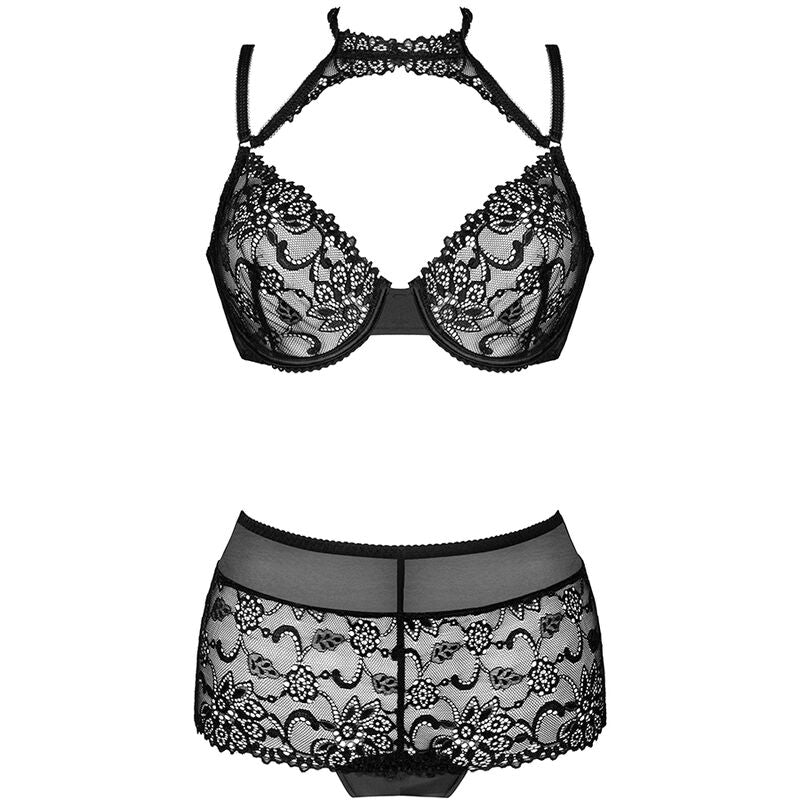 LIVCO CORSETTI FASHION - LINERA FOR THE SENSES COLLECTION SOUTIEN-GORGE + CULOTTE NOIR